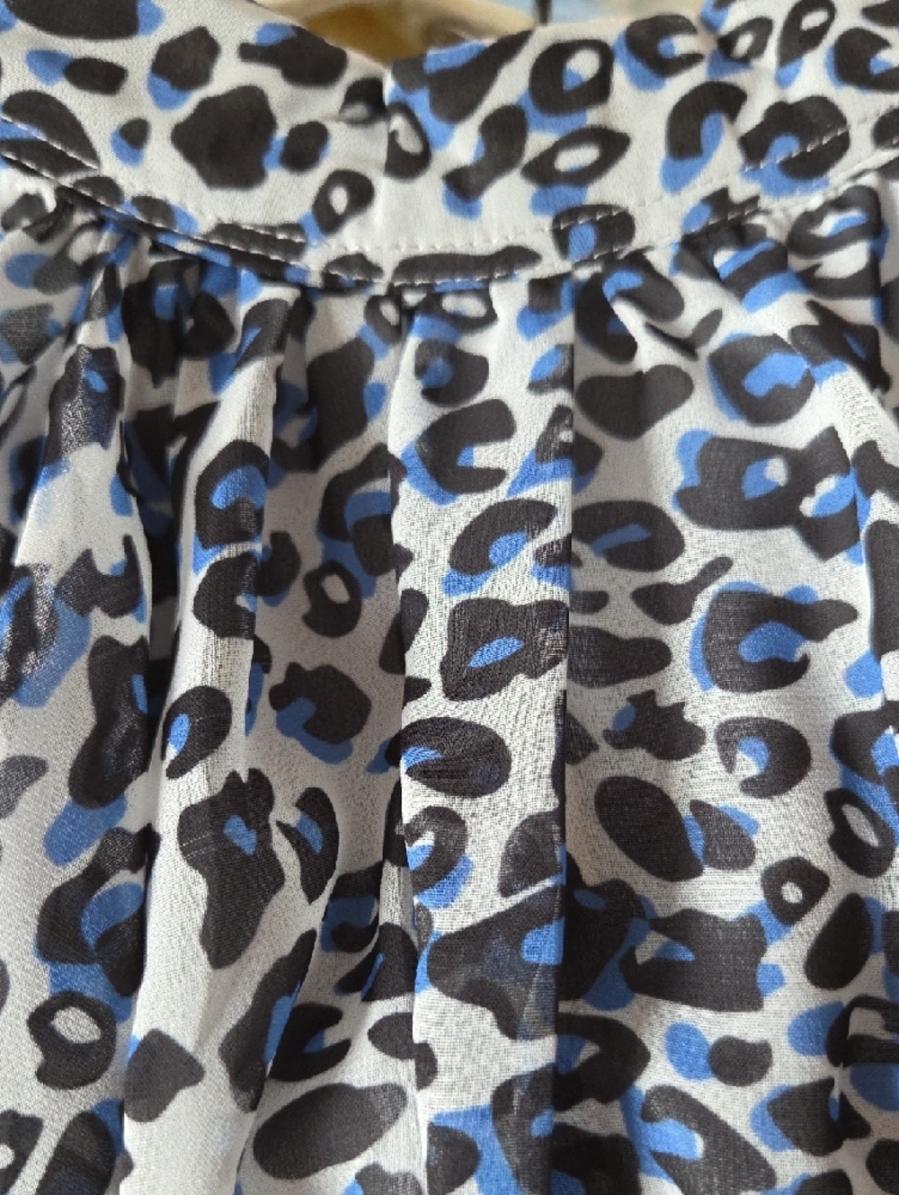 Sobe Sleeveless Blue Leopard Print Ruffle-Hem Dress - Picture 4 of 4